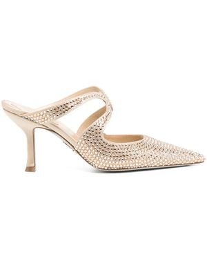 Rene Caovilla 90Mm Crystal-Embellished Mules - White