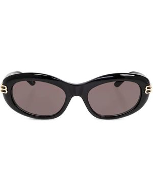Balenciaga Sonnenbrille Mit Ovalem Gestell - Braun