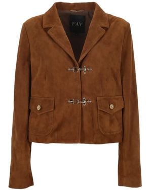 Fay 2 Ganci Toggle-Fastening Flap-Pocket Jacket - Brown