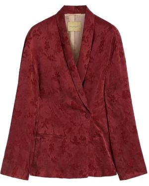 Momoní Picea Floral-Jacquard Jacket - Red