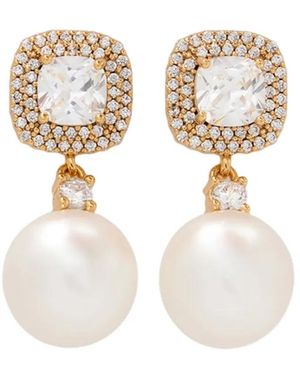 Self-Portrait Crystal-Embellished Earrings - White