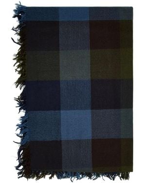 Faliero Sarti Jimbo Check-Pattern Scarf - Blue