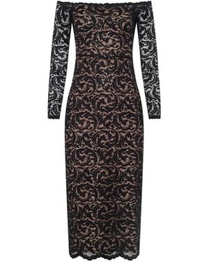 L'Agence Lindsay Spitzenkleid Mit Pailletten - Schwarz