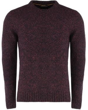 Moorer Crew-Neck Knitted Jumper - Red