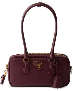 Prada Saffiano Leather Top-Handle Mini-Bag - Purple