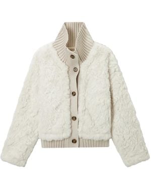 B+ AB Jacke Mit Button-Down-Kragen - Weiß