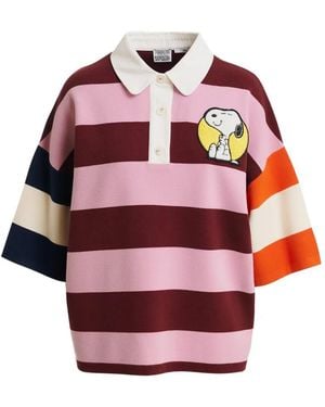Essentiel Antwerp X Peanuts Snoppy-Patch Polo Top - Red