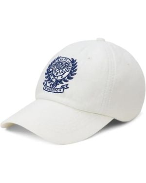 Polo Ralph Lauren Crest Leather Strap Linen Cap - White