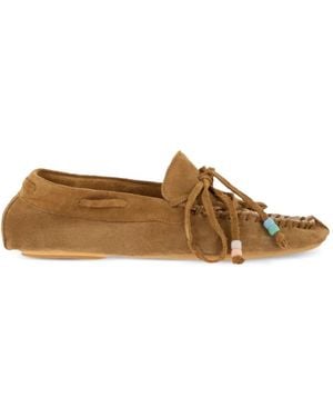 Anniel Sequin-Embellished Fringed Loafers - Brown
