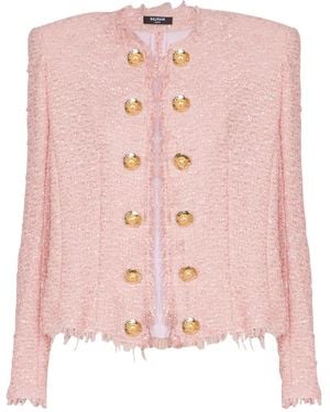 Balmain Tweed Sequinned Blazer - Pink