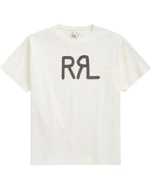 RRL Logo-Print Cotton T-Shirt - White