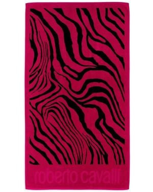 Roberto Cavalli Zebra-Print 2000 Beach Towel - Purple