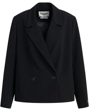 Essentiel Antwerp Kosy Double-Breasted Oversized Blazer - Black
