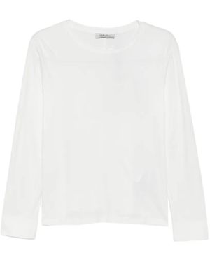 Max Mara T-Shirt À Logo Brodé - White