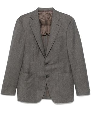 Canali Mélange-Effect Blazer - Grey