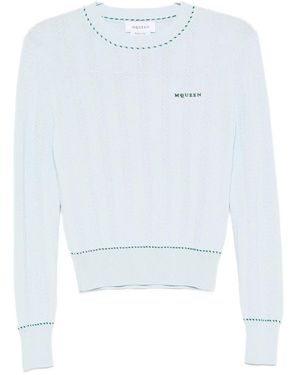 McQueen Logo-embroidered Sweater - ブルー