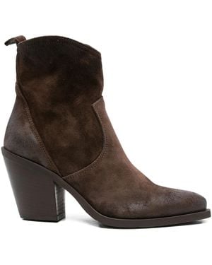 METISSE 85Mm Texan Pointed-Toe Block-Heel Boots - Brown