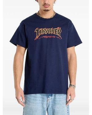 Thrasher Logo-Print T-Shirt - Blue