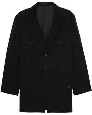 Yohji Yamamoto Wool Single-Breasted Blazer - Black