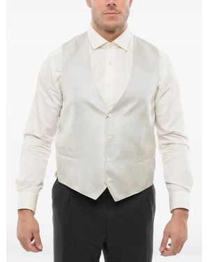 Corneliani Silk Welt-Pocket Waistcoat - White