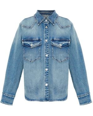 Gestuz Buttoned Pocketed Denim Jacket - Blue