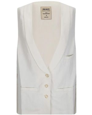 Uma Wang Chaleco Jill Con Solapa De Esmoquin - Blanco