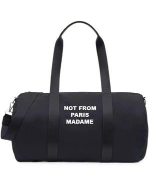 Drole de Monsieur Slogan-Print Holdall Bag - Black