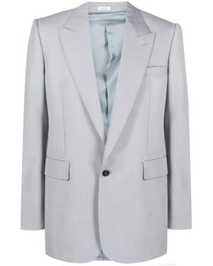 McQueen Peak-Lapels Single-Breasted Blazer - Blue