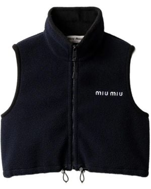 Miu Miu Fleece Waistcoat - Black