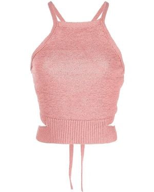 Cult Gaia Nan Tie-Fastening Knitted Top - Pink