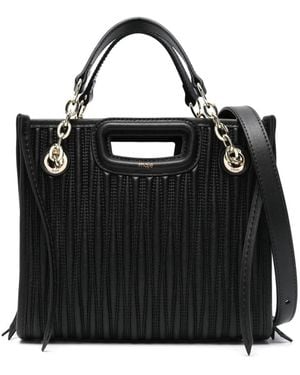 Maje Leren Shopper - Zwart