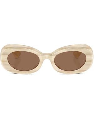 Oliver Peoples 1992C Oval-Frame Sunglasses - Natural