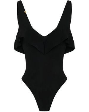 Elisabetta Franchi Ruffled Detail Bodysuit - Black