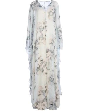 Alberta Ferretti Floral-Print Maxi Dress - White