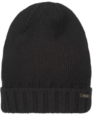 Moorer Vetta Ribbed-Knit Beanie Hat - Black