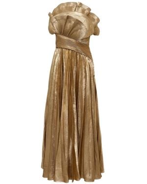 Acler Penda Pleated Ruffled Dress - Natural