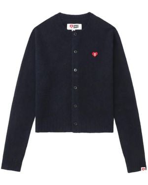A Bathing Ape Cardigan Con Applicazione - Blu