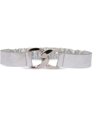 Orciani Leather Chain-Buckle Belt - White