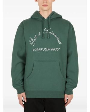 SAINTWOODS Lettering-Embroidered Hoodie - Green