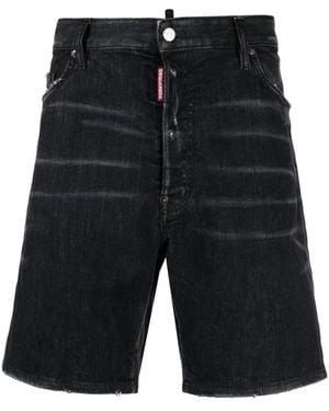 DSquared² Ciao Distressed Denim Shorts - Black