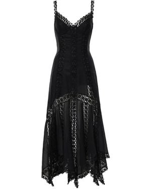 Charo Ruiz Blossel Lace-Trim Handkerchief-Hem Dress - Black