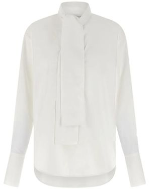 Nude Lavallière-Collar Blouse - White