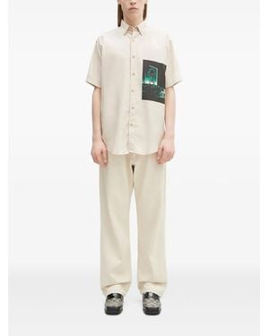 Aries Graphic-Print Short-Sleeve Shirt - White