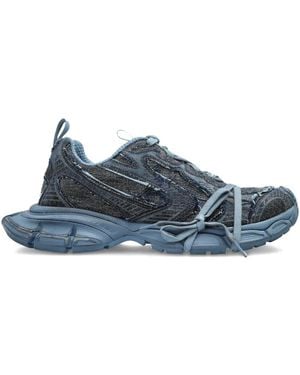 Balenciaga 3Xl Distressed-Denim Trainers - Blue