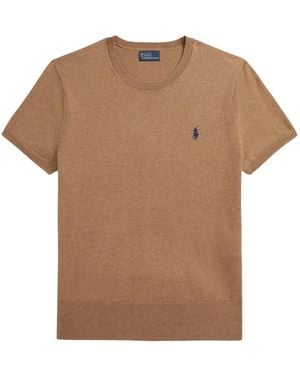 Polo Ralph Lauren Logo-Embroidered T-Shirt - Brown