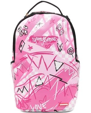 Sprayground Broken Hearts Club Graphic-Print Backpack - Pink