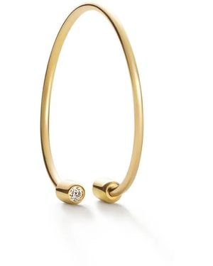 Shihara Pendiente Twist Round 02 En Oro Amarillo De 18Kt Con Diamantes - Metálico