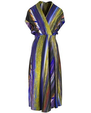 Zero + Maria Cornejo Abstract-Print Wrap Dress - Blue