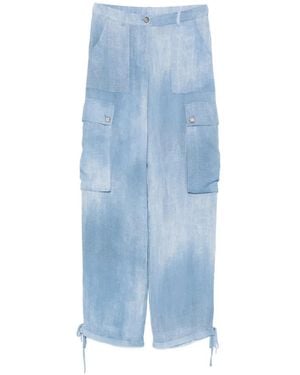 ERMANNO FIRENZE Cargo-Pocket Tie Trousers - Blue
