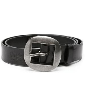 DSquared² Logo-Debossed Buckle-Fastening Belt - Black
